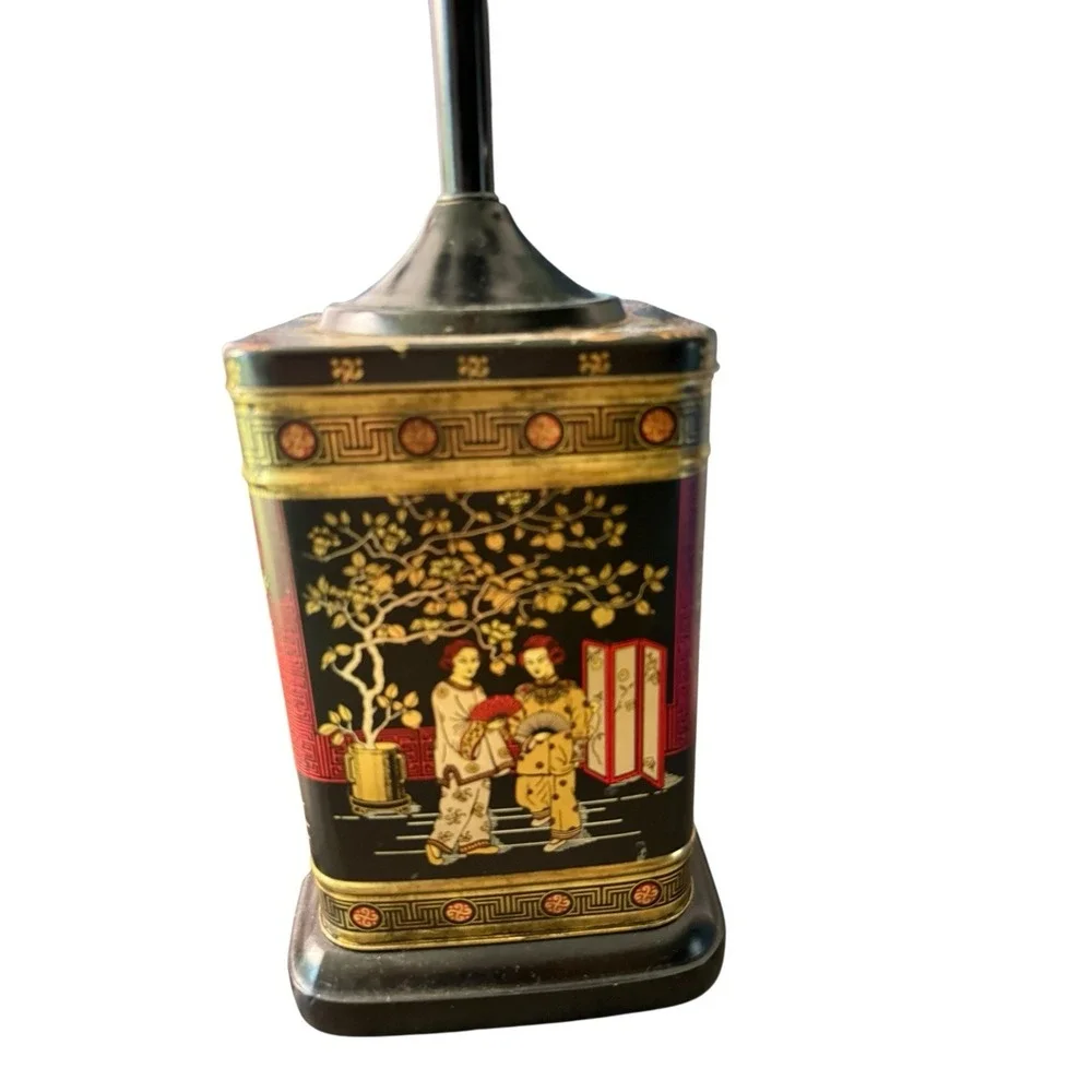 Vintage Frederick Cooper Chinoiserie Asian Tea Tin Canister Table‎ Lamp MCM